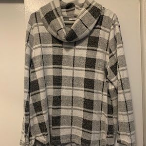 Croft & Barrow Plaid Cowl Neck Sweater